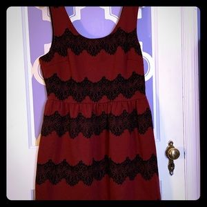 Crimson and black dress